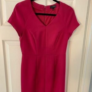 Limited hot pink structured work dress. Pencil.